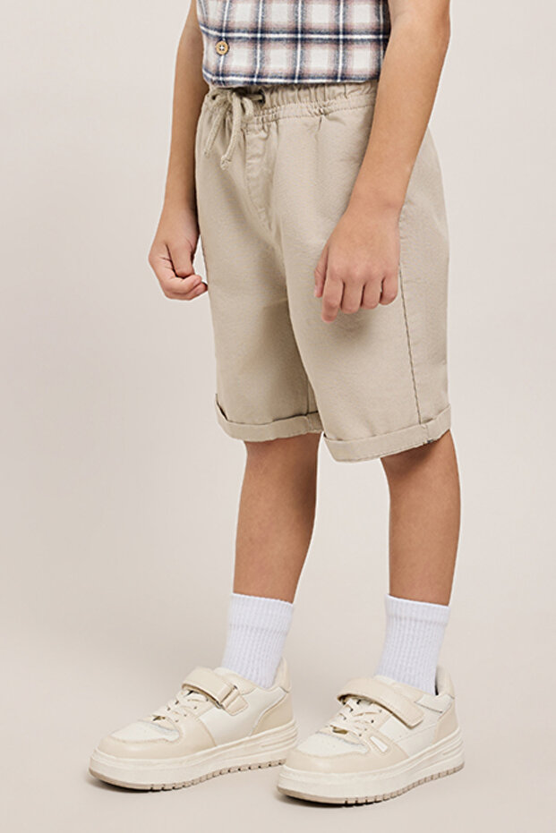 Solid Shorts with Drawstring Waist - 4