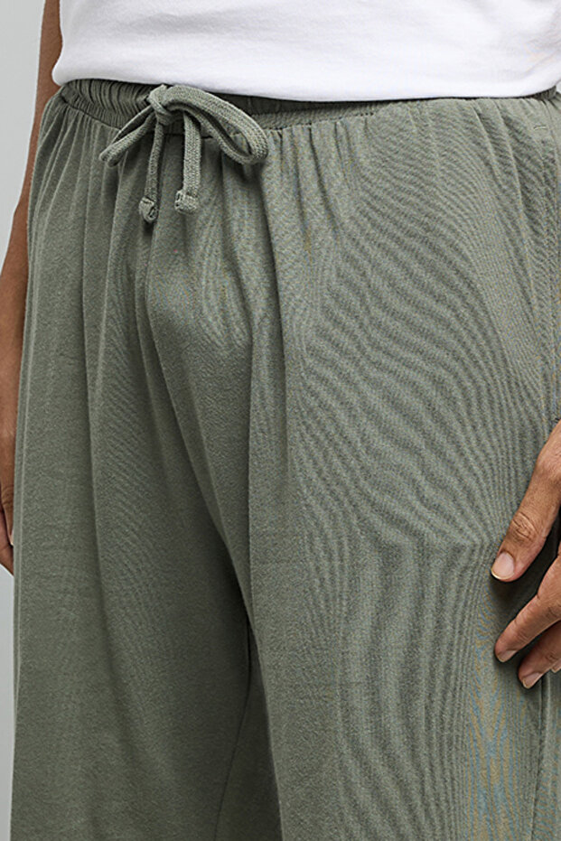 Solid Lounge Shorts with Drawstring Waist - 6