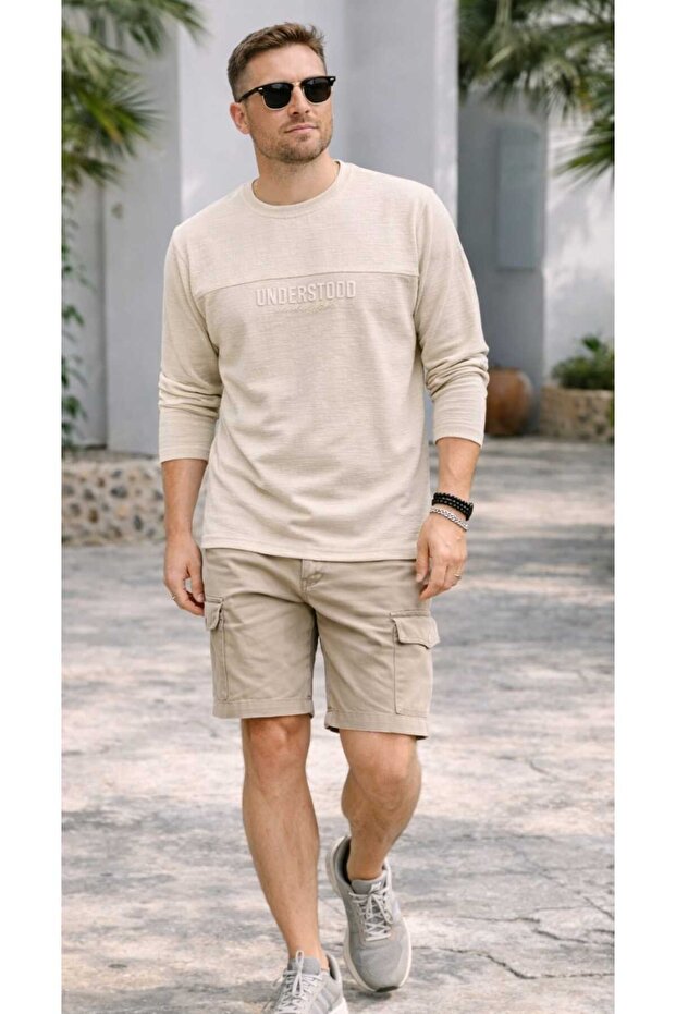 Men's Text Detailed Crew Neck Short Sleeve T-Shirt
