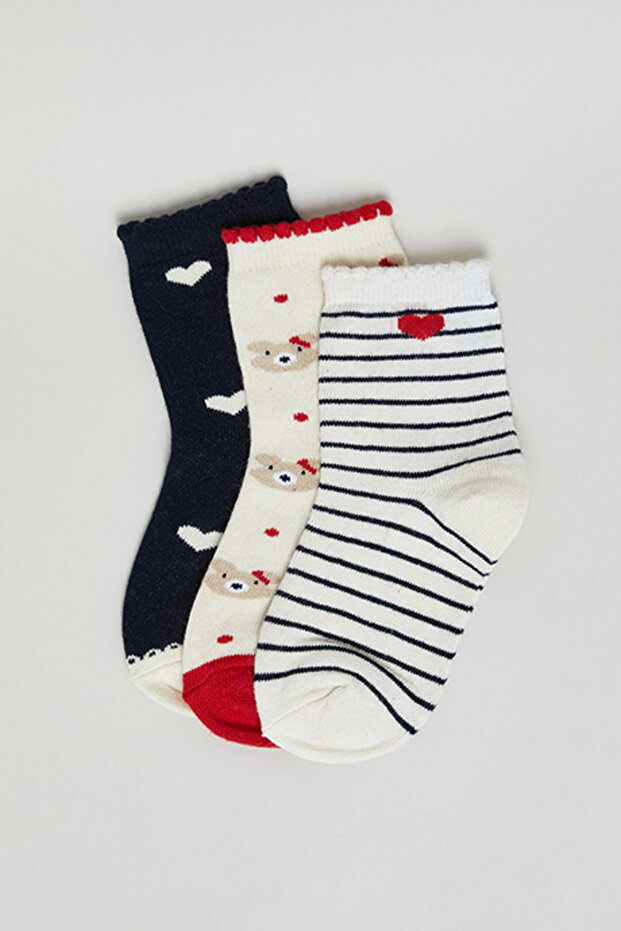 3 Pack Patterned Ankle Socks - 1