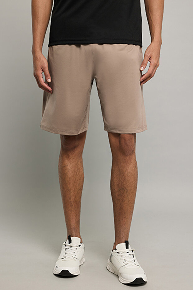 Solid Active Shorts with Elastic Waist