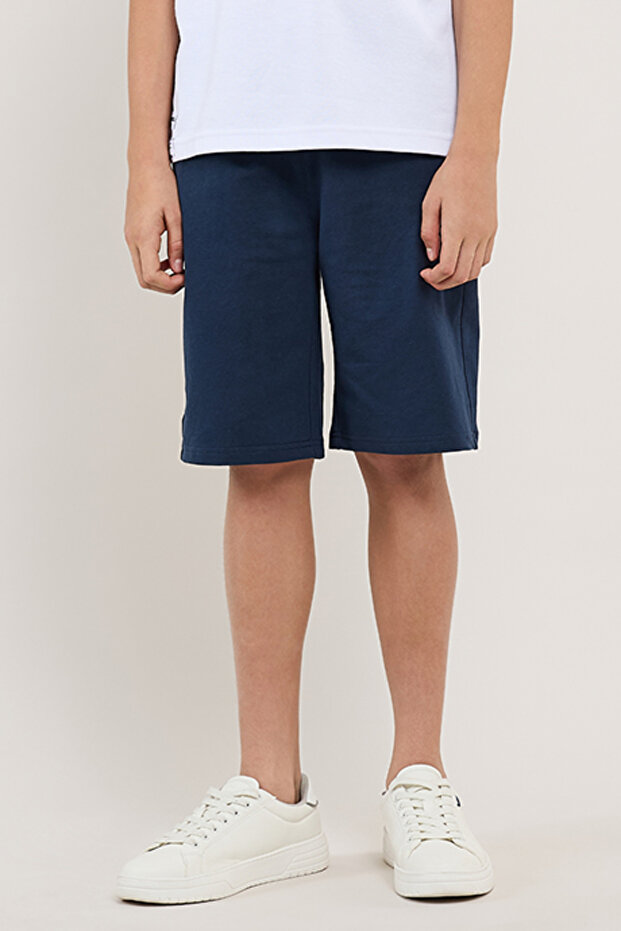 Solid Shorts with Drawstring Waist - 1