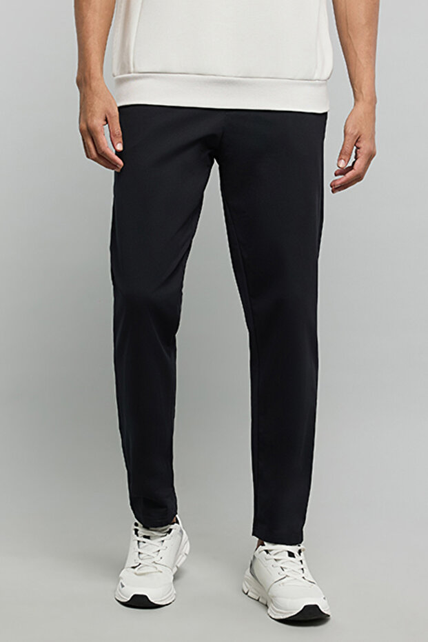 Solid Trousers with Button Closure - 1