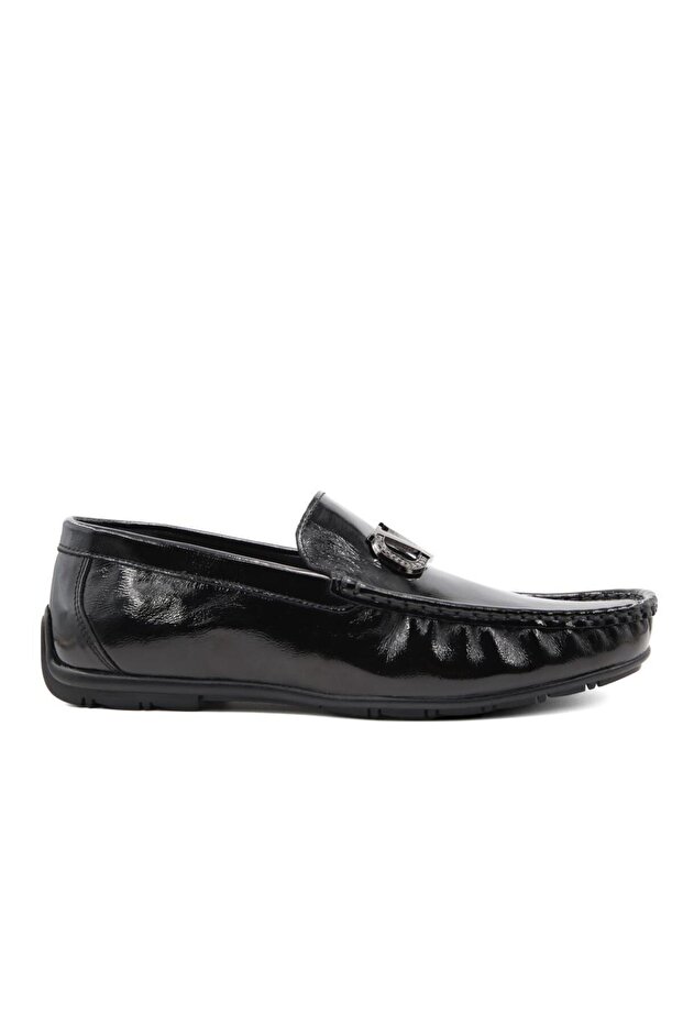 23140 Genuine Leather Black Patent Leather Men's Casual Shoes