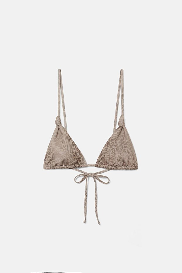 Desenli üçgen bikini üstü - 3