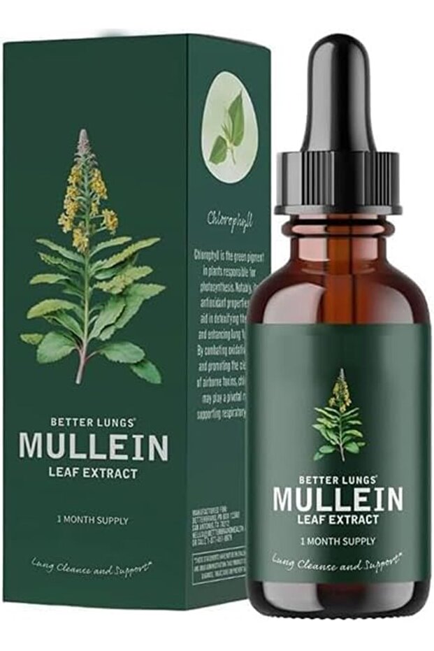 30ml Mullein Leaf Extract Drops,Lung Cleanse Respiratory Support,for Smokers,Immune Function