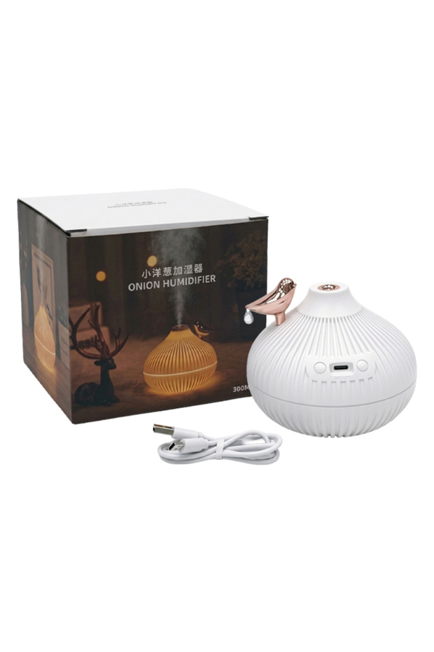 Onion Shape Humidifier 300ML, USB Cool Mist with LED, Quiet for Bedroom & Office