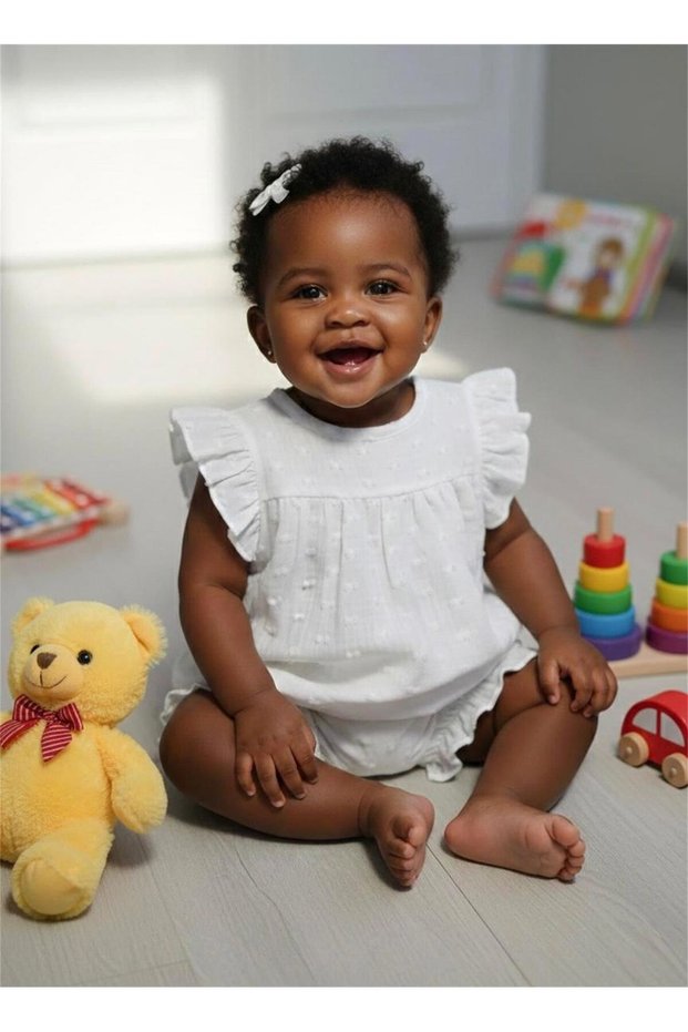 Baby Girl Pure Theme Muslin Shorts White 20090