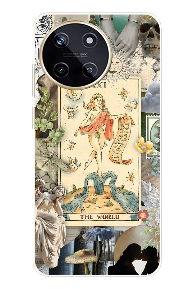 Realme 11 4g Compatible Artistic Tarot Collage Pattern Transparent Phone Case