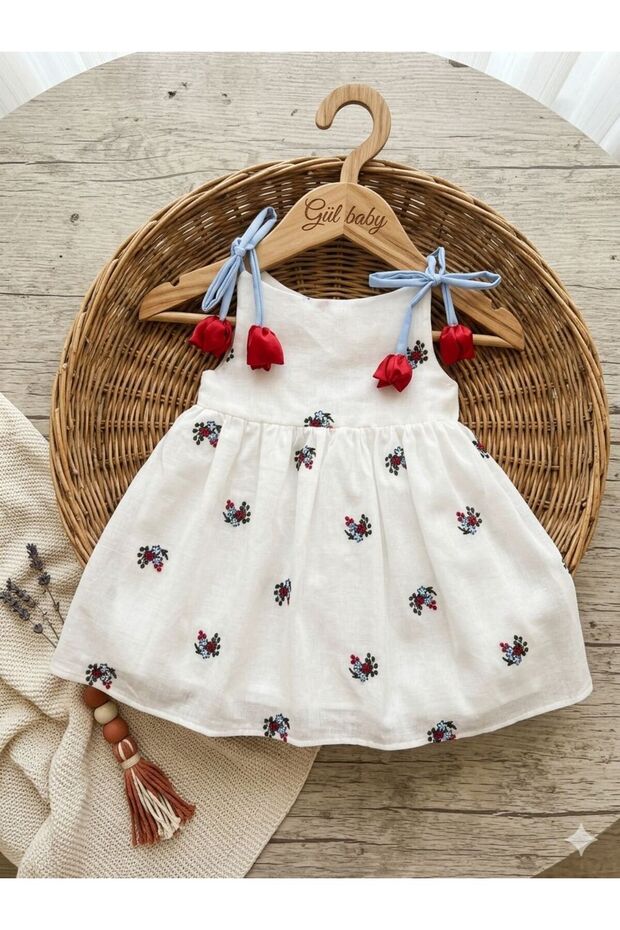 Yaz Masali, Tulip-Detail Girls' Dress (Wide Fit, Can Go up to 1 Size Smaller)