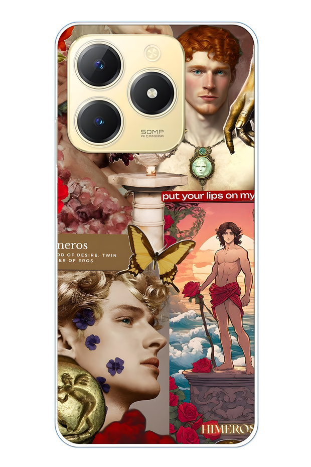 Realme C61 / C63 Compatible Himeros Patterned Transparent Phone Case