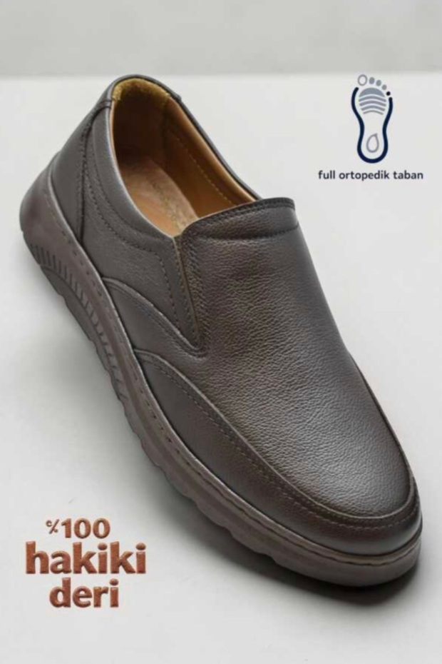 3584 Men's 100% Genuine Leather Orthopedic Sole Casual Shoes – Laceless Seasonal Men's Shoes