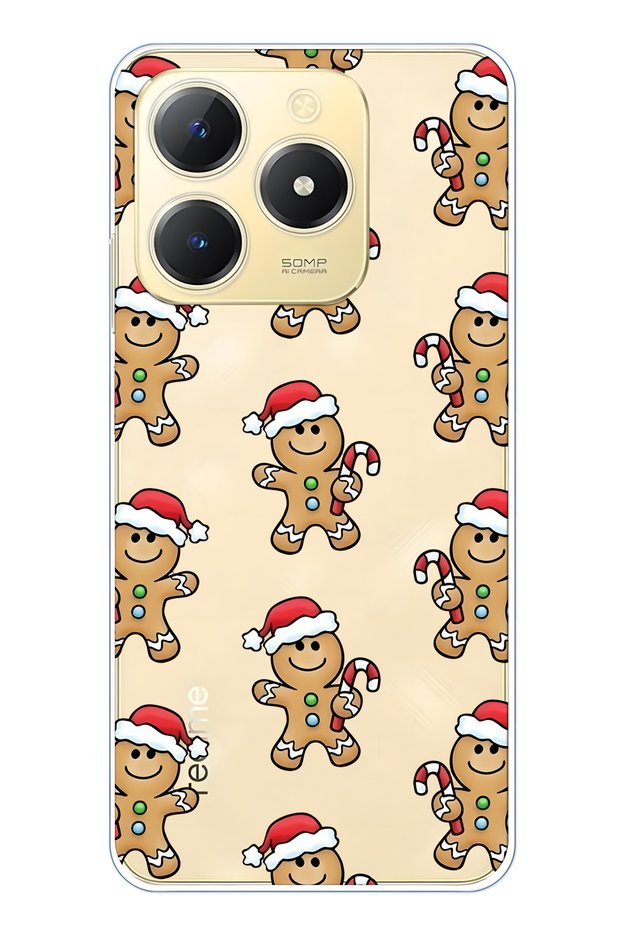 Realme C61 / C63 Compatible Gingerbread Pattern Transparent Phone Case