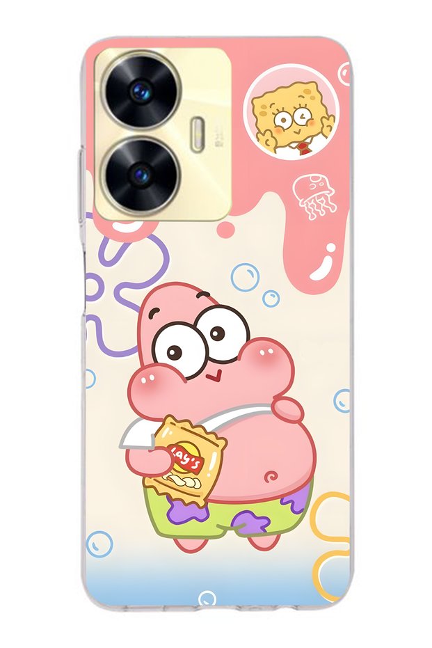 Realme C55 Compatible Patrick Star Patterned Transparent Phone Case