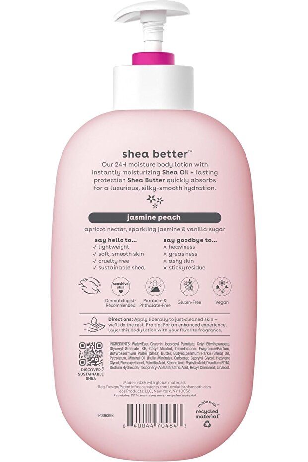 Shea Better Body Lotion 16oz jasmine peach 16oz