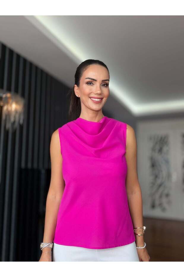 الفوشيه Degaje طوق بلا أكمام بلوزة