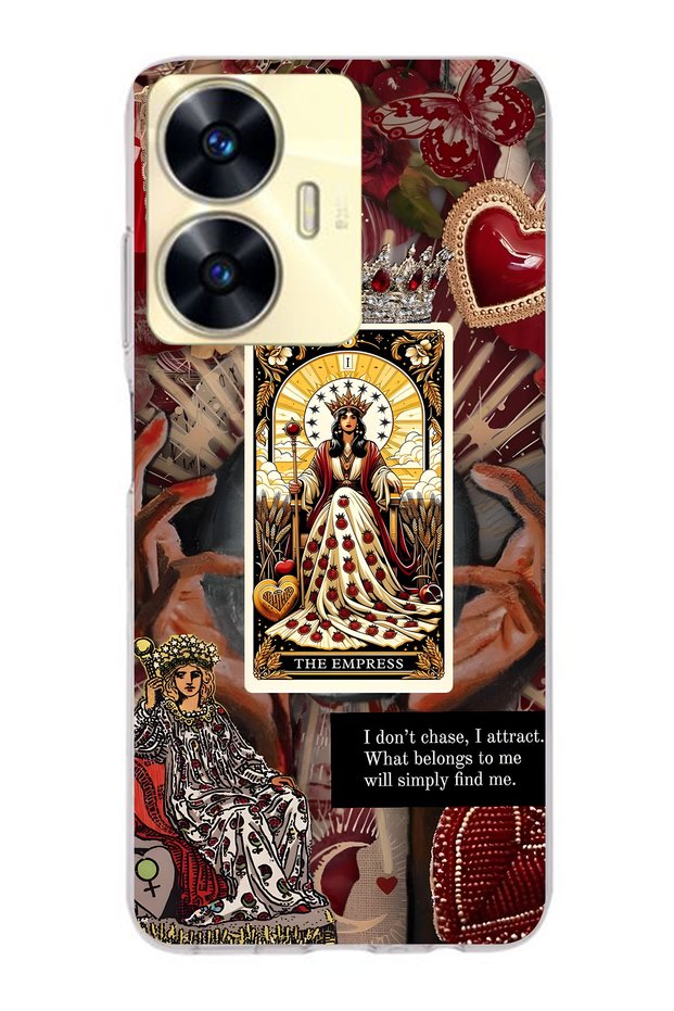 Realme C55 Compatible the Empress Queen Tarot Pattern Transparent Phone Case