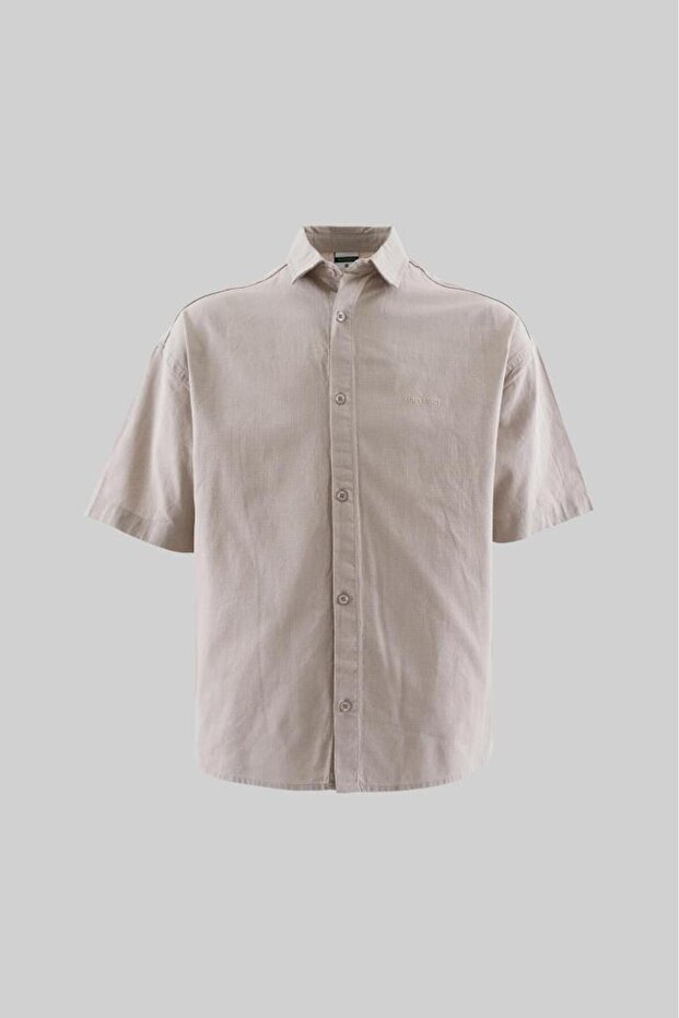 Men's Basic Linen Oversize Shirt Gray