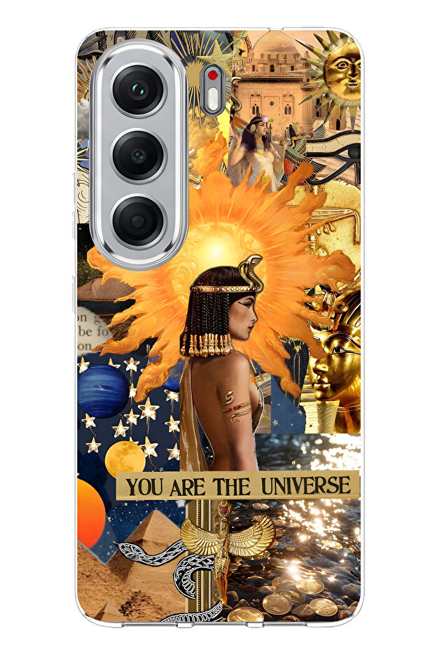 Tecno Camon 40 Pro 5g Compatible Cleopatra Patterned Transparent Phone Case