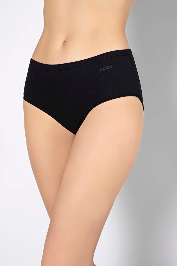 Women's 100% Cotton Thick-Edged Brand Printed 5-Piece Ribbed Bato Panties (with Socks as a Gift)