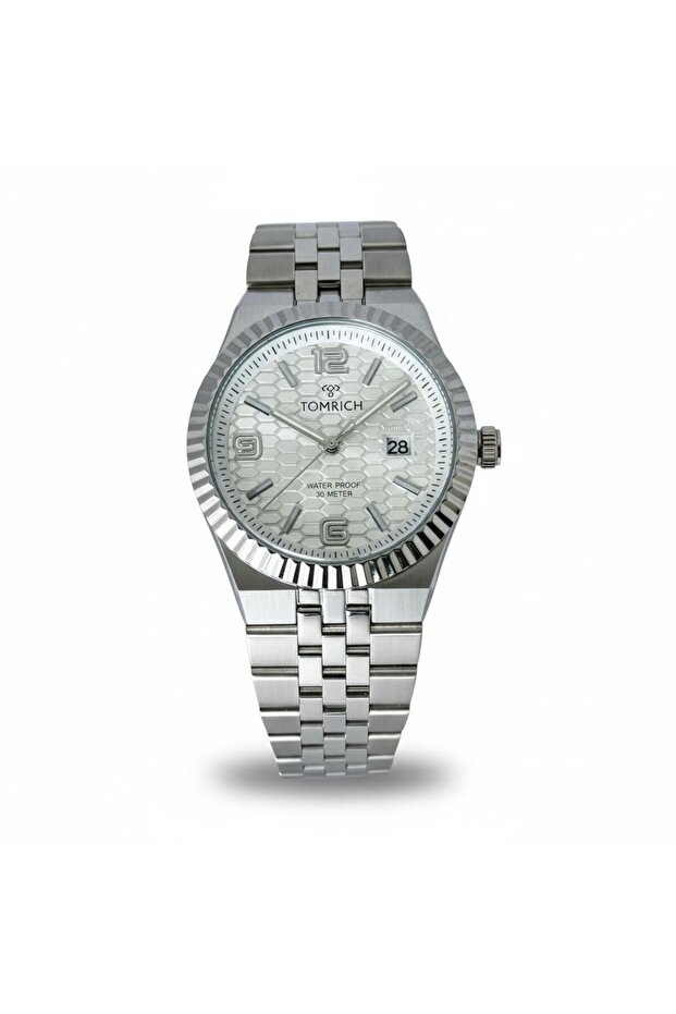 Royal Hive Men’s Analog Watch Stainless Steel Silver Bracelet with Date Display