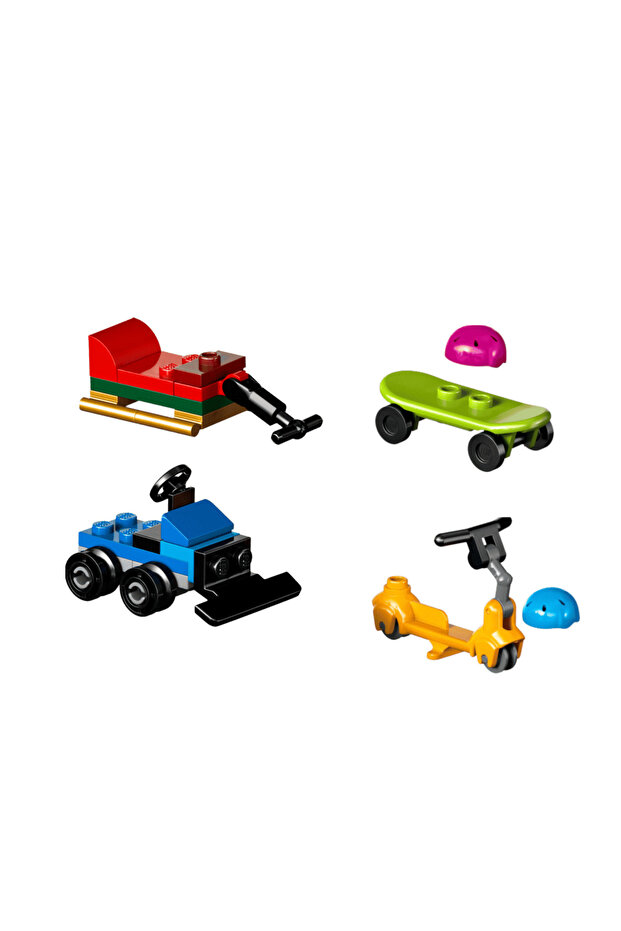City - Vehicles for Minifigures - Scooter Skateboard Sledge Original