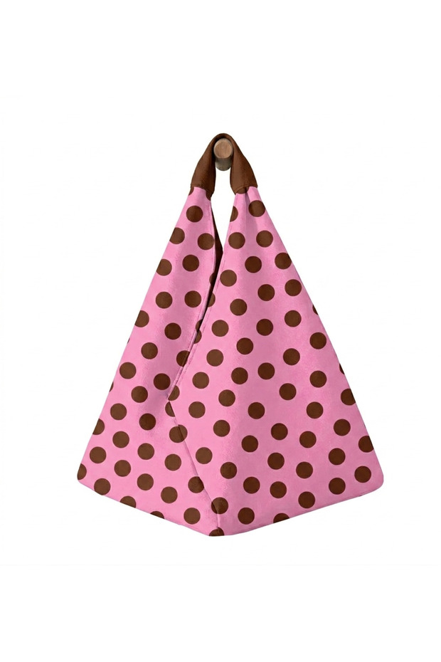 Hande Dizayn Valentine's Mother's Day Brown Polka Dot Origami Model Shoulder Bag
