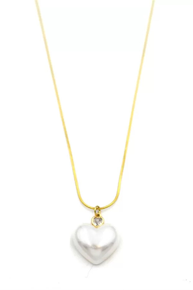 Pearl Heart Necklace - Gold