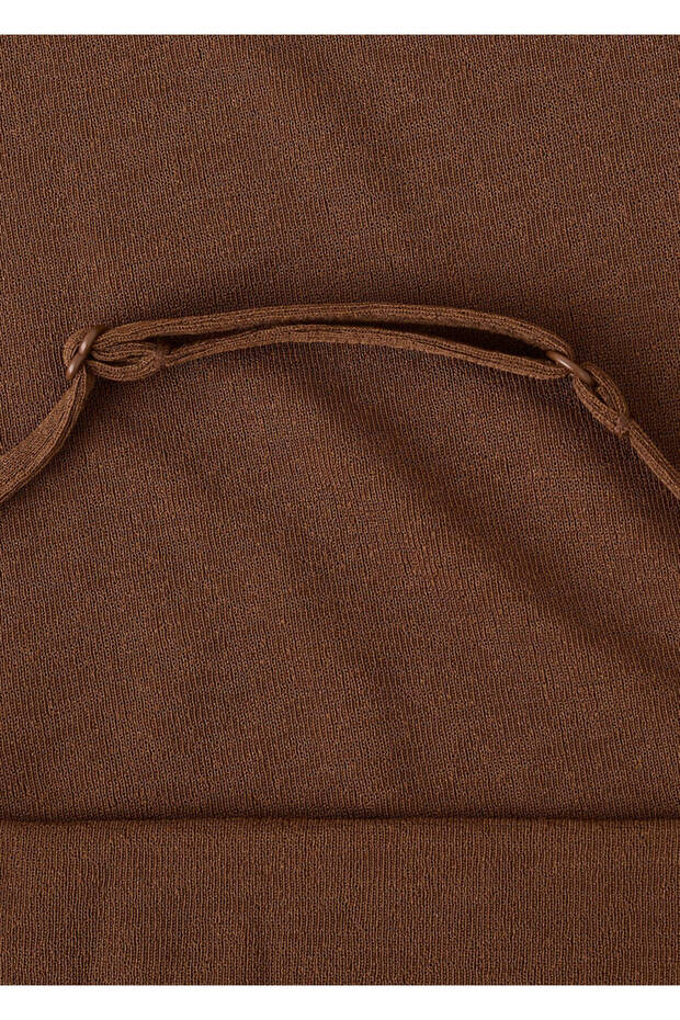 Drape halter yaka bluz - 5