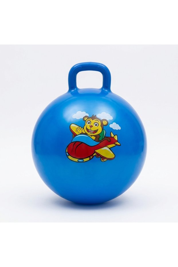 Nk Spor 55cm Navy Blue Jumping Pilates Ball-Jumping Ball with Handle-Gymnastics Ball for Children and Adults