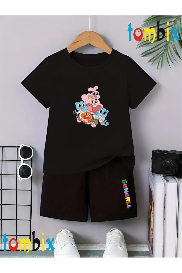 New Gumm Band Printed T-Shirt Shorts Summer Children's Set