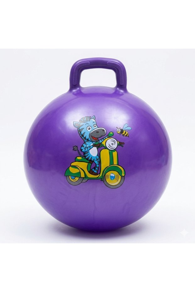 Nk Sports 55cm Purple Bouncy Pilates Ball-Bounce Ball with Grip Handle-Exercise Ball for Kids and Adults