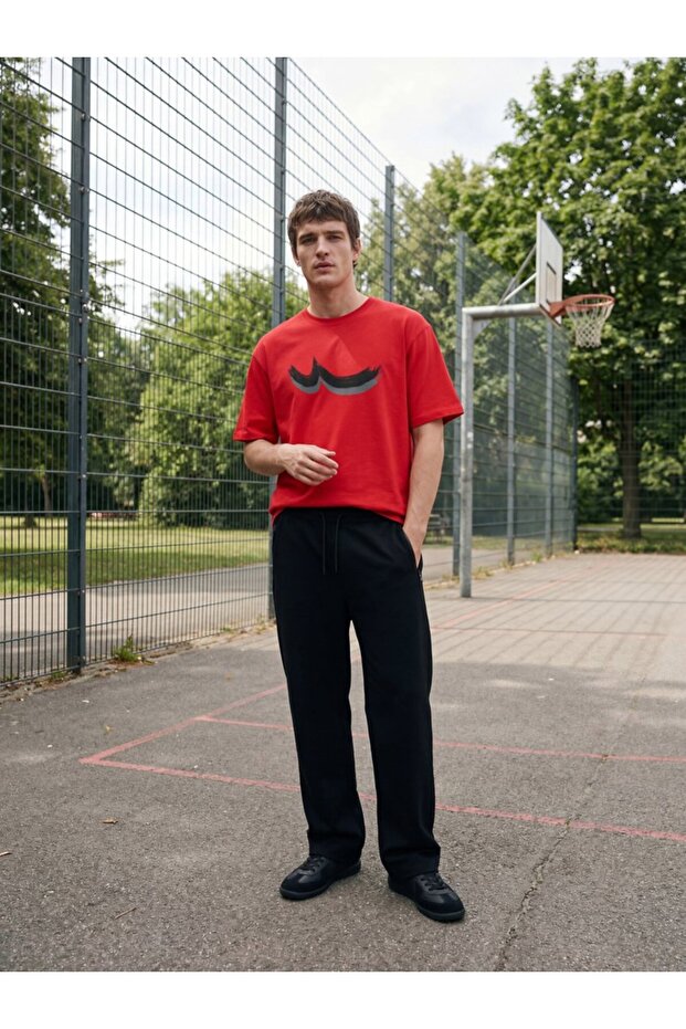 Tricou roșu Basic Sign cu mânecă scurtă - 2