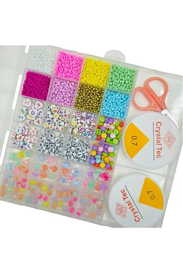 24-Compartment Luxury Set Transparent Colorful Beads Letter Beads and Sand Beads Jewelry Making Supplies Set