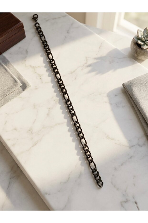 Black Luxury Series Figaro Model Stainless Steel Bracelet