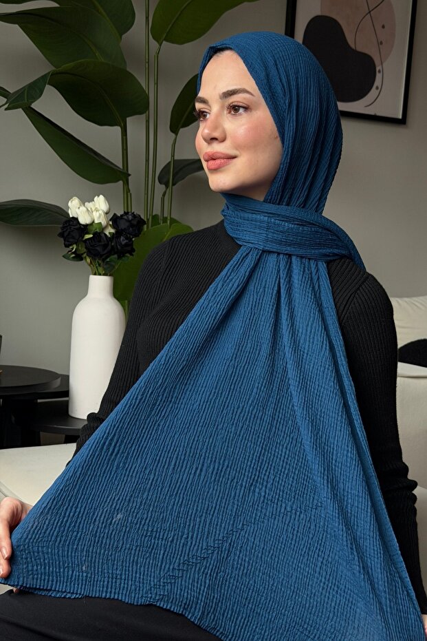 Muslin Shawl - Dark Blue