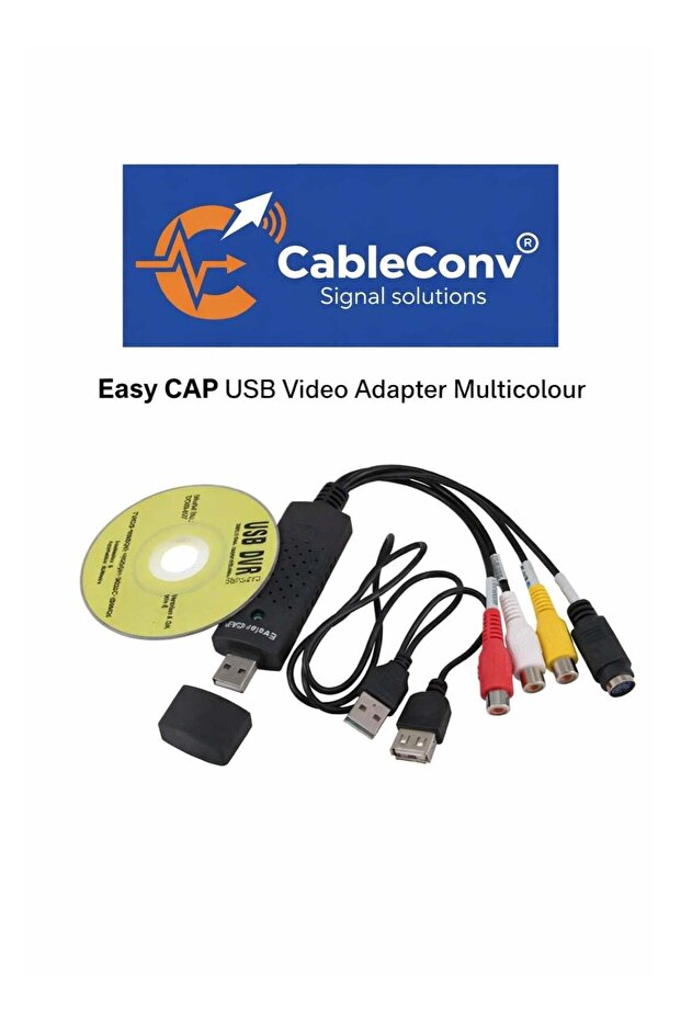 محول التقاط الفيديو عبر USB مع مدخلات AV و S-Video متعدد الألوان