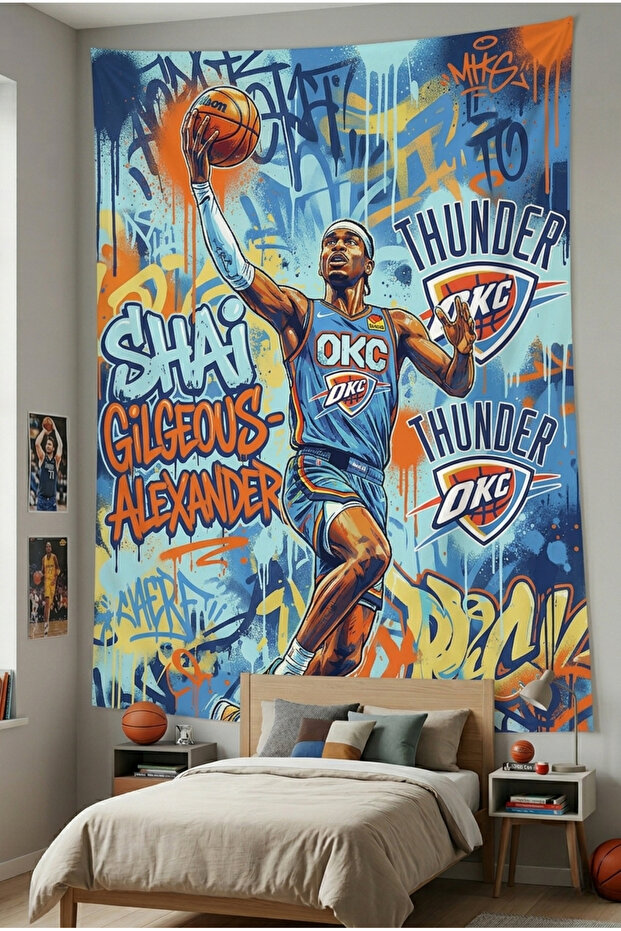 Nba Basketball Themed Wall Cloth Basketball Quality Fabric
