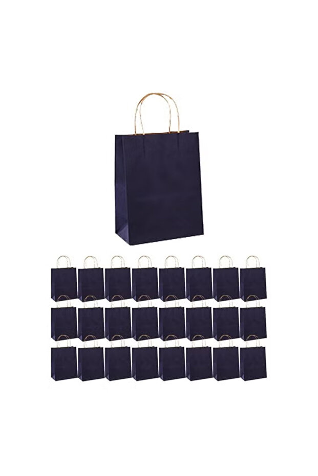 24-Pieces Kraft Paper Gift Bag Set 21x15x8cm