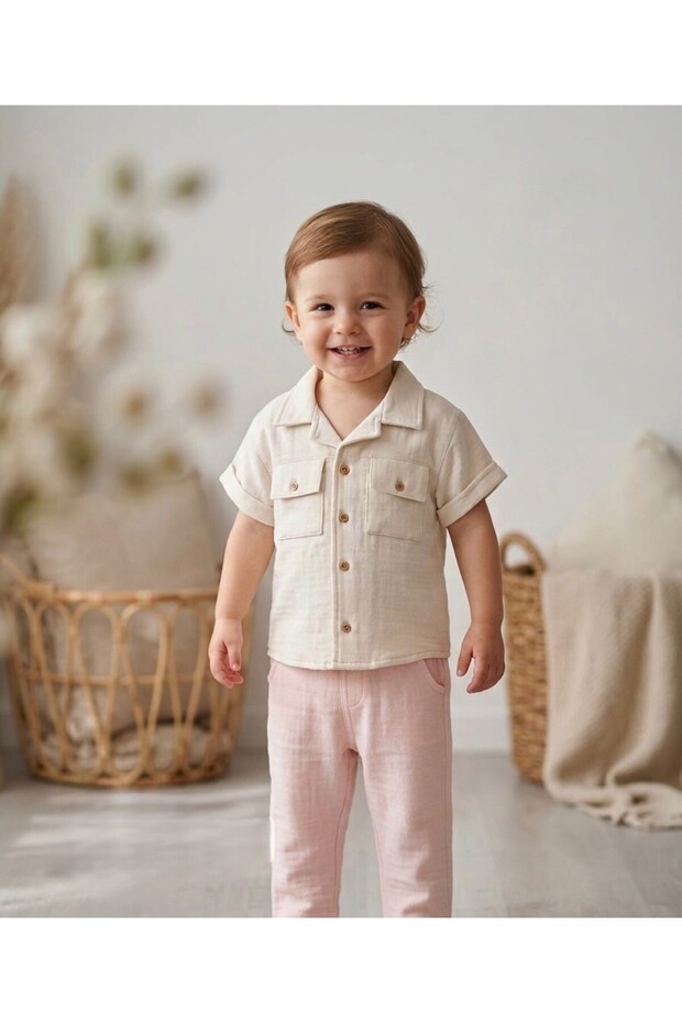 Baby Linen Breeze Theme Short Sleeve Shirt 52093