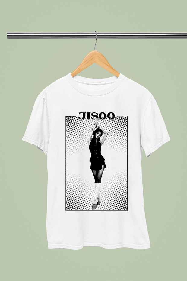 Jisoo from Blackpink Printed 100% Cotton Regular Fit Children's and Youth T-Shirt