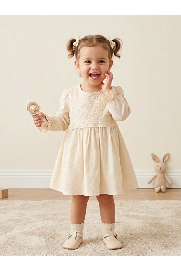 Lace Crinkle Baby Girl Dress