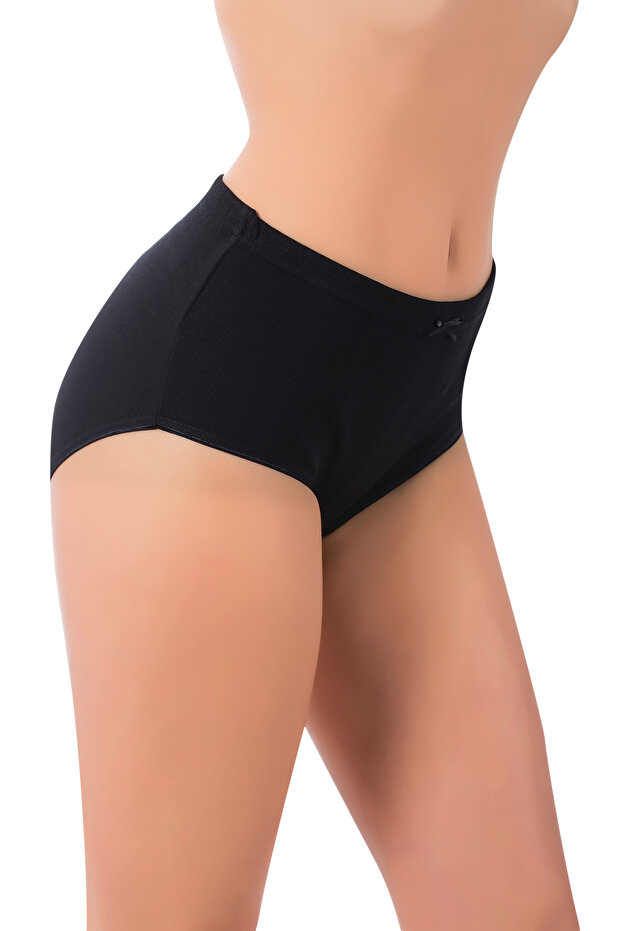 Women's Cotton High Waist Patterned Textured 5-Piece Bato Slips/Panties (with Socks as a Gift)