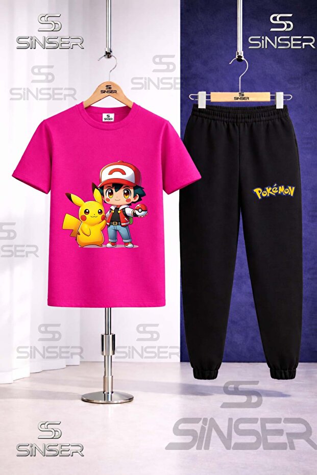Children's Pikhacu Esli Ikil Printed T-Shirt and Sweatpants Set