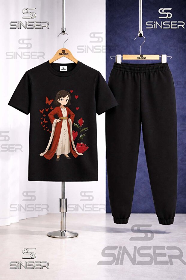 Children's Jyn Anime Yoresel Printed T-Shirt Sweatpants Set