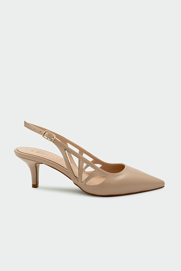 Ralph Asymmetric Cut Women's Nude Heeled Shoes