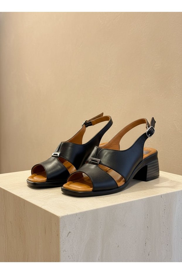 2311510Y Genuine Leather 6cm Thick Heel Daily Comfortable Sandals for Women
