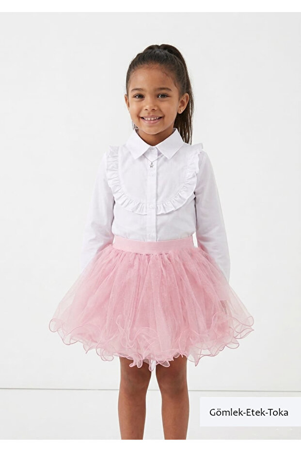 Eid Collection - 23 April - Girls' Top and Bottom Set - Buckle (3 Pieces)