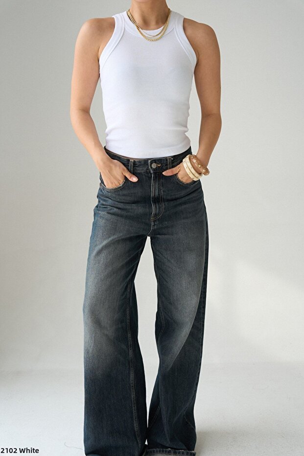 Halter Neck Ribbed Undershirt - 1