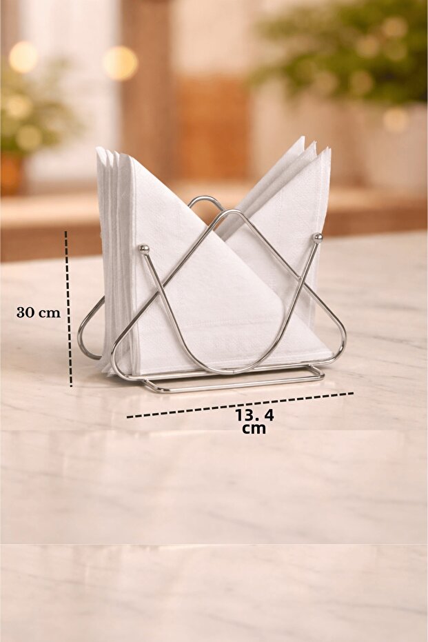 Shiny Silver Decorative Desktop Napkin Holder Napkin Stand Cafe Restaurant Hotel